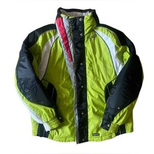 DIAMOND Youth Green and Black Zip Up Waterproof Thick Jacket